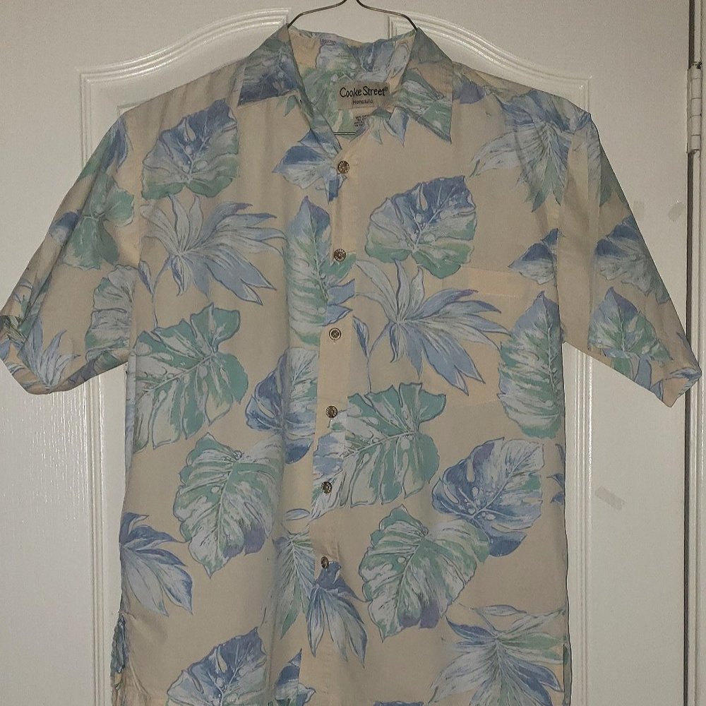 COOKE STREET HONOLULU REVERSE PRINT COTTON HAWAIIAN SHIRT SIZE M